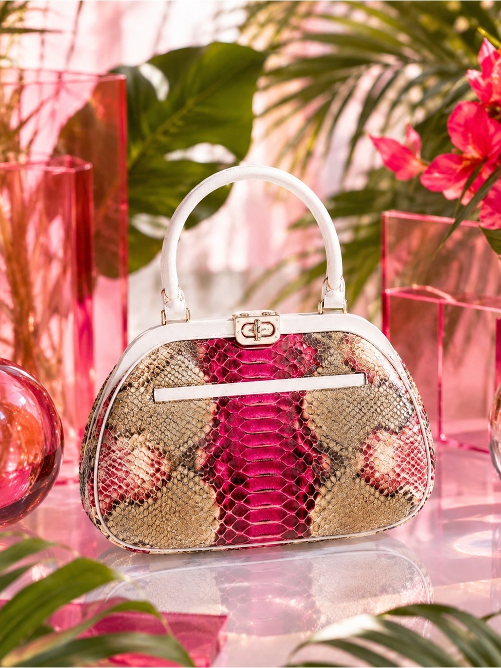 Dee Ocleppo Genuine Python Satchel Handbag with Matching Coin Purse | RARE